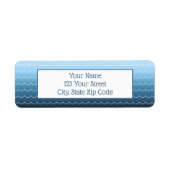 Étiquette Fun Wave Motif Lumière au dégradé bleu foncé (Devant)