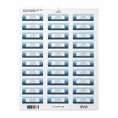 Étiquette Fun Wave Motif Lumière au dégradé bleu foncé (Feuille entière)