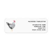 Étiquette Fun Wyandotte Poulet Aquarelle Adresse de retour (Devant)