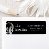 Étiquette Funérailles 30ème RIP Années 20's Drôle Crâne Anni (En situation)