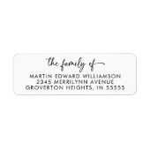 Étiquette Funérailles modernes La famille du nom Adresse de (Devant)
