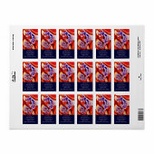 Étiquette Funky bleu violet orange Lizard Gecko Sud-Ouest (Feuille entière)