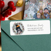 Étiquette Funky Christmas Wreath Return Adresse