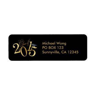 Étiquette Funky Gold Class of 2015 Graduation
