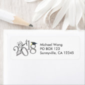 Étiquette Funky Gold Class of 2018 Graduation (En situation)