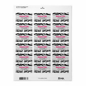 Étiquette Funky Zebra (Feuille entière)