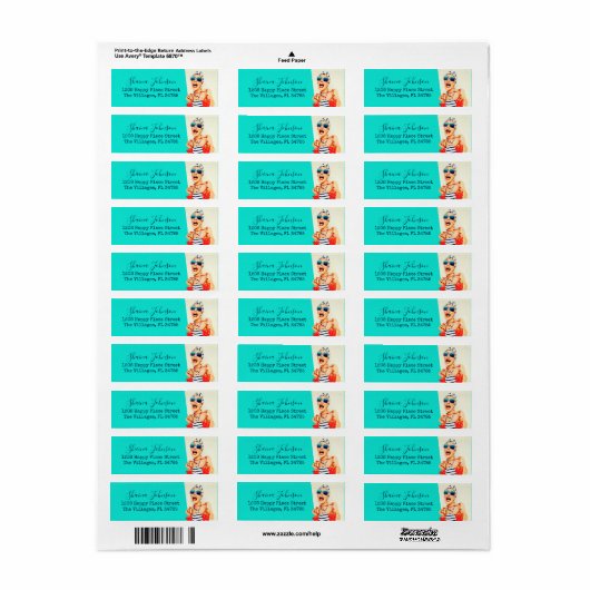 Étiquette Funny Beach Lady Retro Vibe Humour (Feuille entière)