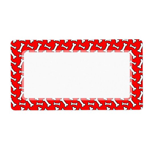 Étiquette Funny Bright Red Dog Bone Motif pour Amoureux de l (Devant)