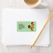 Étiquette Funny Cartoon Chicken Address Label (En situation)