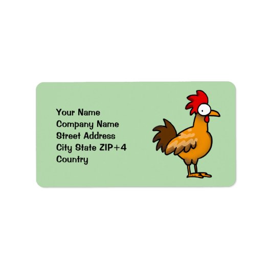 Étiquette Funny Cartoon Chicken Address Label (Devant)