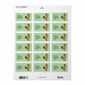 Étiquette Funny Cartoon Chicken Address Label (Feuille entière)