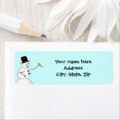 Étiquette Funny Christmas snowman (En situation)