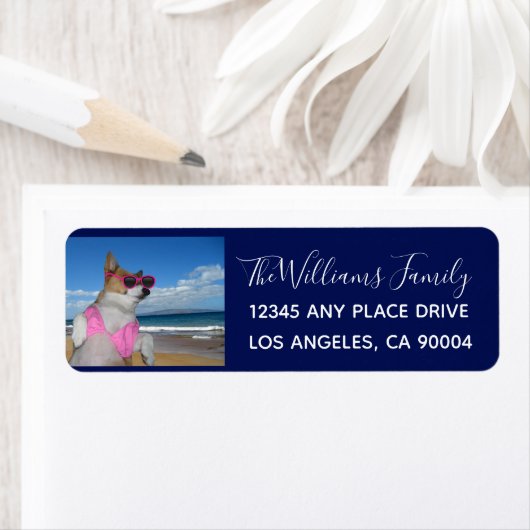 Étiquette Funny Corgi Beach Bikini (En situation)