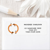 Étiquette Funny Dachshund Wiener Dog Adresse de retour (En situation)