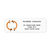 Étiquette Funny Dachshund Wiener Dog Adresse de retour (Devant)