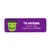 Étiquette Funny Frankenstein Halloween (Devant)