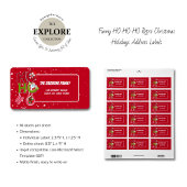 Étiquette Funny HO HO Rétro Noël Adresse de Noël