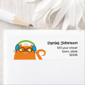 Étiquette Funny Kawaii Adresse de retour (En situation)