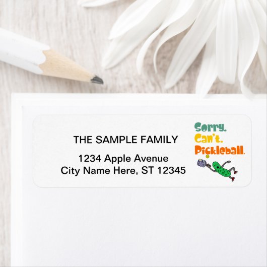 Étiquette Funny Leaping Pickle Désolé Can't Pickleball (En situation)