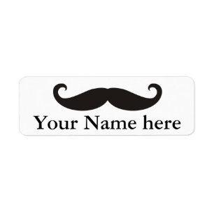 Étiquette Funny Mustache / Schnurrbart + votre texte