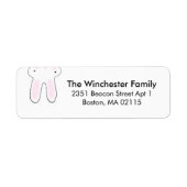 Étiquette funny upside down Easter bunny white black cute (Devant)