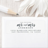 Étiquette Futur M. Mme Black White Mariage Adresse de retour (En situation)