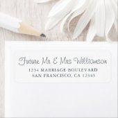Étiquette Futur M. Mme Black White Mariage Adresse de retour (En situation)