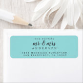 Étiquette Futur M. Mme Blue Mariage Adresse de retour (En situation)
