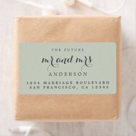 Étiquette Futur M. Mme Chic Script Mariage Adresse de retour (En situation)