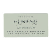 Étiquette Futur M. Mme Chic Script Mariage Adresse de retour (Devant)