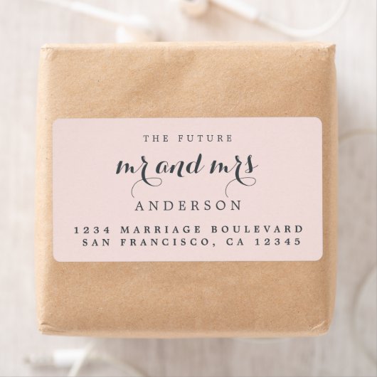 Étiquette Futur M. Mme Chic Script Mariage Adresse de retour (En situation)