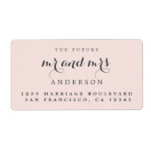 Étiquette Futur M. Mme Chic Script Mariage Adresse de retour (Devant)