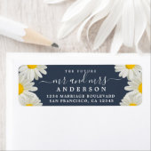 Étiquette Futur M. Mme Daisies Mariage bleu Adresse de retou (En situation)