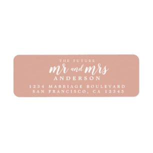 Étiquette Futur M. Mme Dusty Mariage rose Adresse de retour