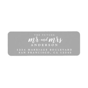 Étiquette Futur M. Mme Gray Mariage Adresse de retour