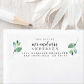 Étiquette Futur M. Mme Green Foliage Mariage Adresse de reto (En situation)
