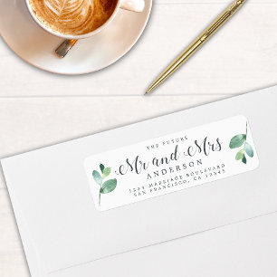 Étiquette Futur M. Mme Green Foliage Mariage Adresse de reto