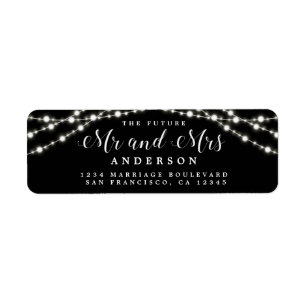 Étiquette Futur M. Mme Rustic Lights Mariage Adresse de reto