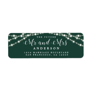 Étiquette Futur M. Mme Rustic Lights Mariage Adresse de reto