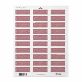 Étiquette Futur M. Mme Script Dusty Rose Adresse de retour (Feuille entière)