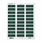Étiquette Futur M. Mme Script Mariage Dark Green (Feuille entière)