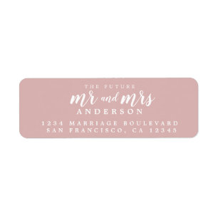 Étiquette Futur M. Mme Silver Pink Mariage Adresse de retour