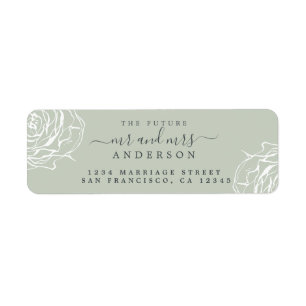 Étiquette Futur M. Mme White Floral Mariage Adresse de retou