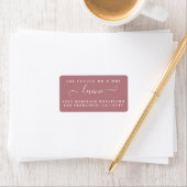 Étiquette Future M. Mme Dusty Rose Mariage Adresse de retour (En situation)