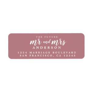 Étiquette Future M. Mme Dusty Rose Mariage Adresse de retour