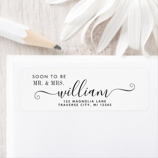 Étiquette Future Mr and Mrs Address Label (En situation)