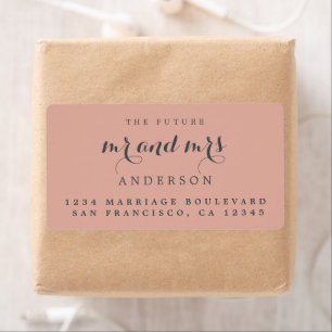Étiquette Future Mr Mrs Chic Script Adresse de Retour de Mar
