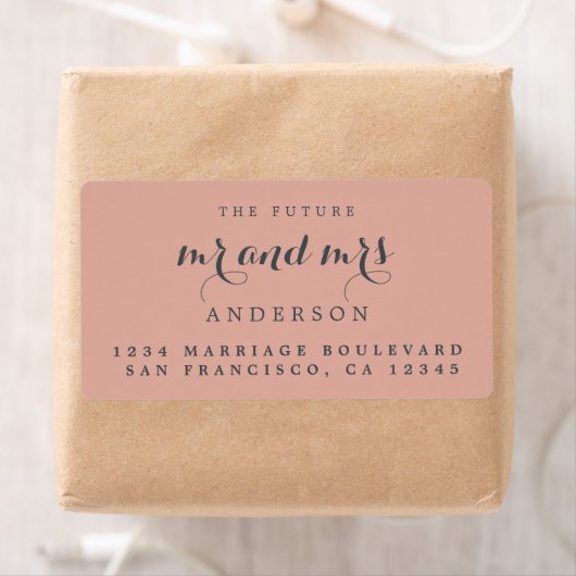 Étiquette Future Mr Mrs Chic Script Adresse de Retour de Mar (En situation)