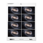 Étiquette Galaxie spirale barrée (Feuille entière)