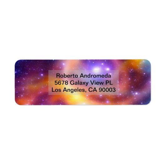 Étiquette Galaxy Array of Stars and Gases Address (Devant)